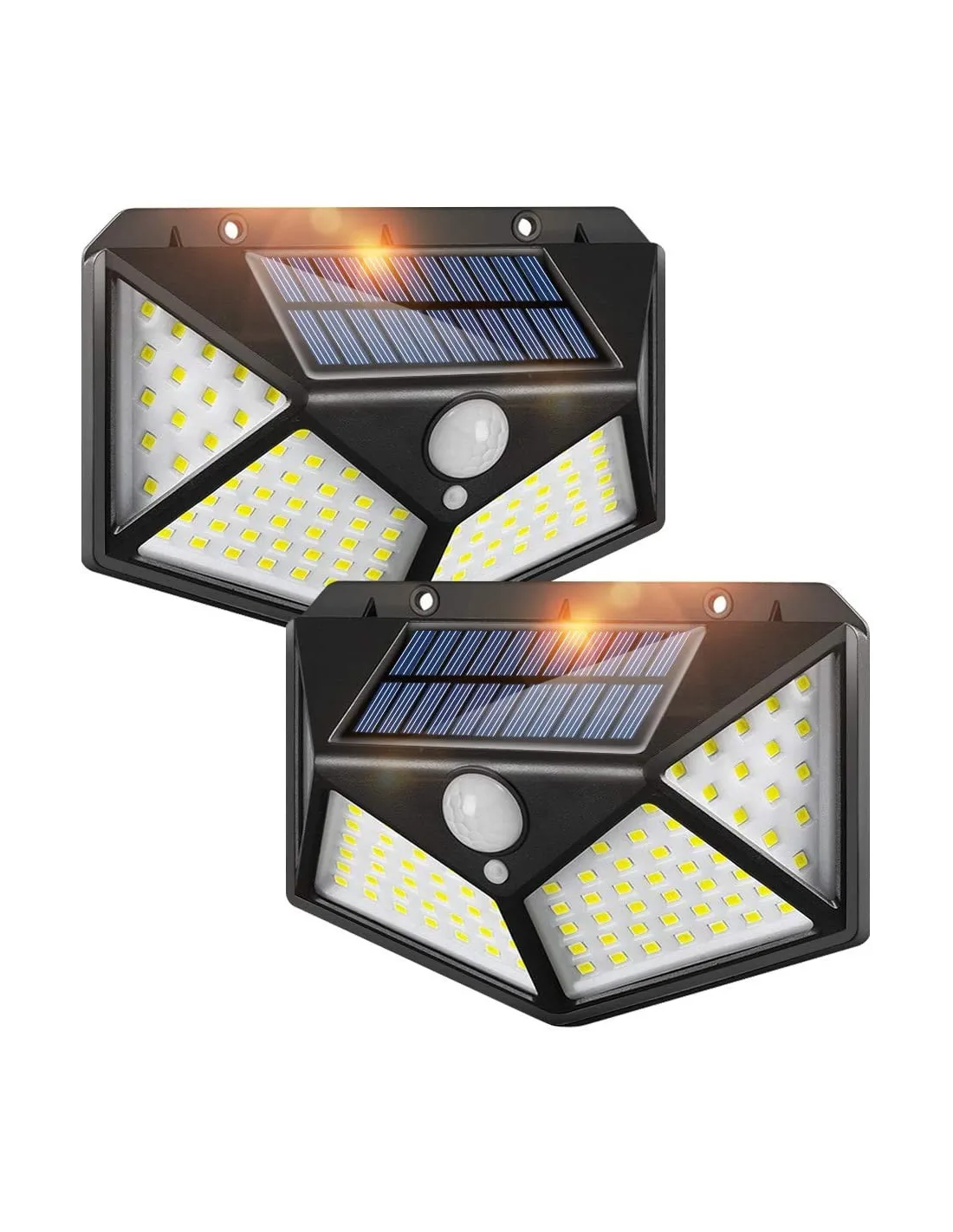 Set 2x Lampă Solară cu Senzor de Mișcare și Iluminare pe 4 Fete
