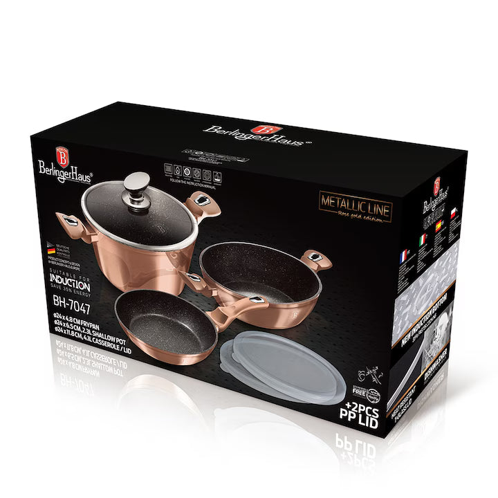 Set vase 6 piese Berlinger Haus BH-7047 Metallic Line Rose Gold Edition