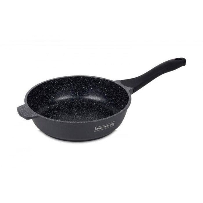 Tigaie WOK Royalty Line, 28 cm, Marmură, Inducție, Negru – Antiaderentă, Ecologică, din Aluminiu Forjat