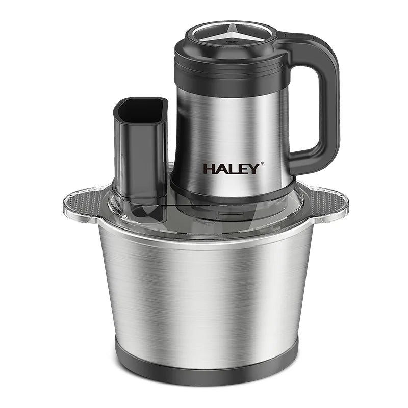 Tocător Electric Haley HY-1244 1200W, Vas Inox 3.5L – 6 în 1, Multifuncțional, Lame Duble