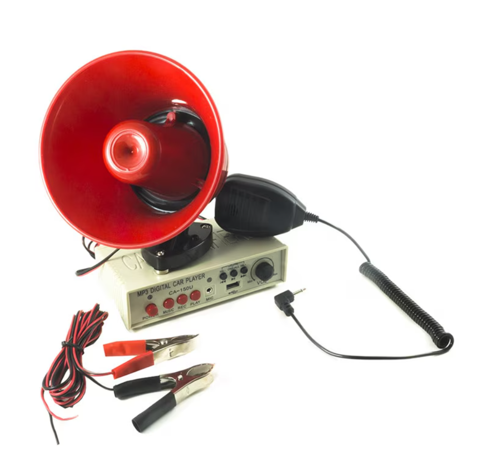 Portavoce Auto 25W cu Magnet, Microfon Detasabil, USB si Inregistrare 120 sec, Alimentare 12V, Raza 700m
