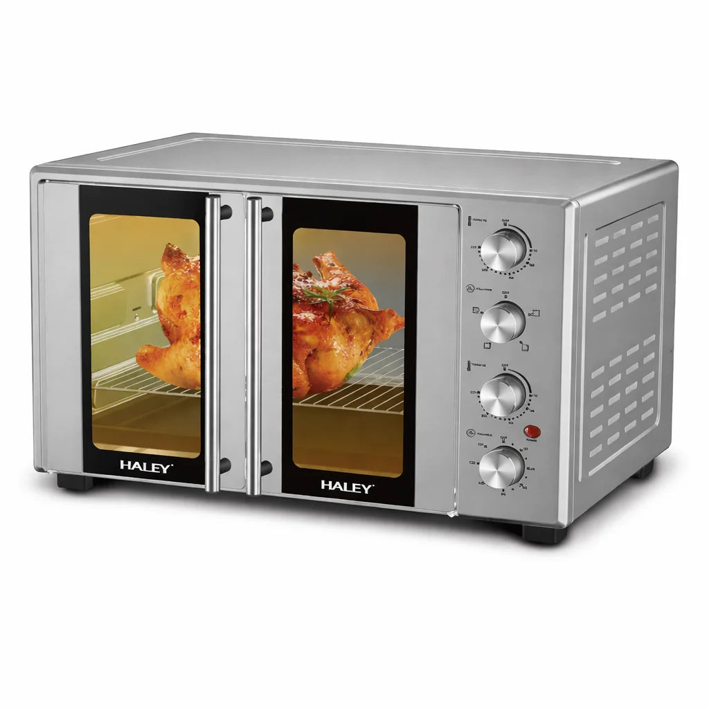Cuptor Electric HALEY HY-513I, 65L, 3000W, Convecție, Rotisor, Temperatură până la 250°C, Timer 120 min, Inox