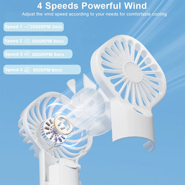 Ventilator Portabil USB cu Umidificator și Pulverizare Apă – Mini Ventilator Reîncărcabil de Mână