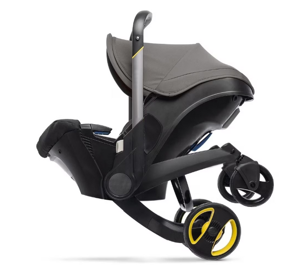 Cărucior 2 în 1 + Scoică Auto cu Roti Integrate, 0–13 kg, Pliabil, ISOFIX, Suspensii, Gri