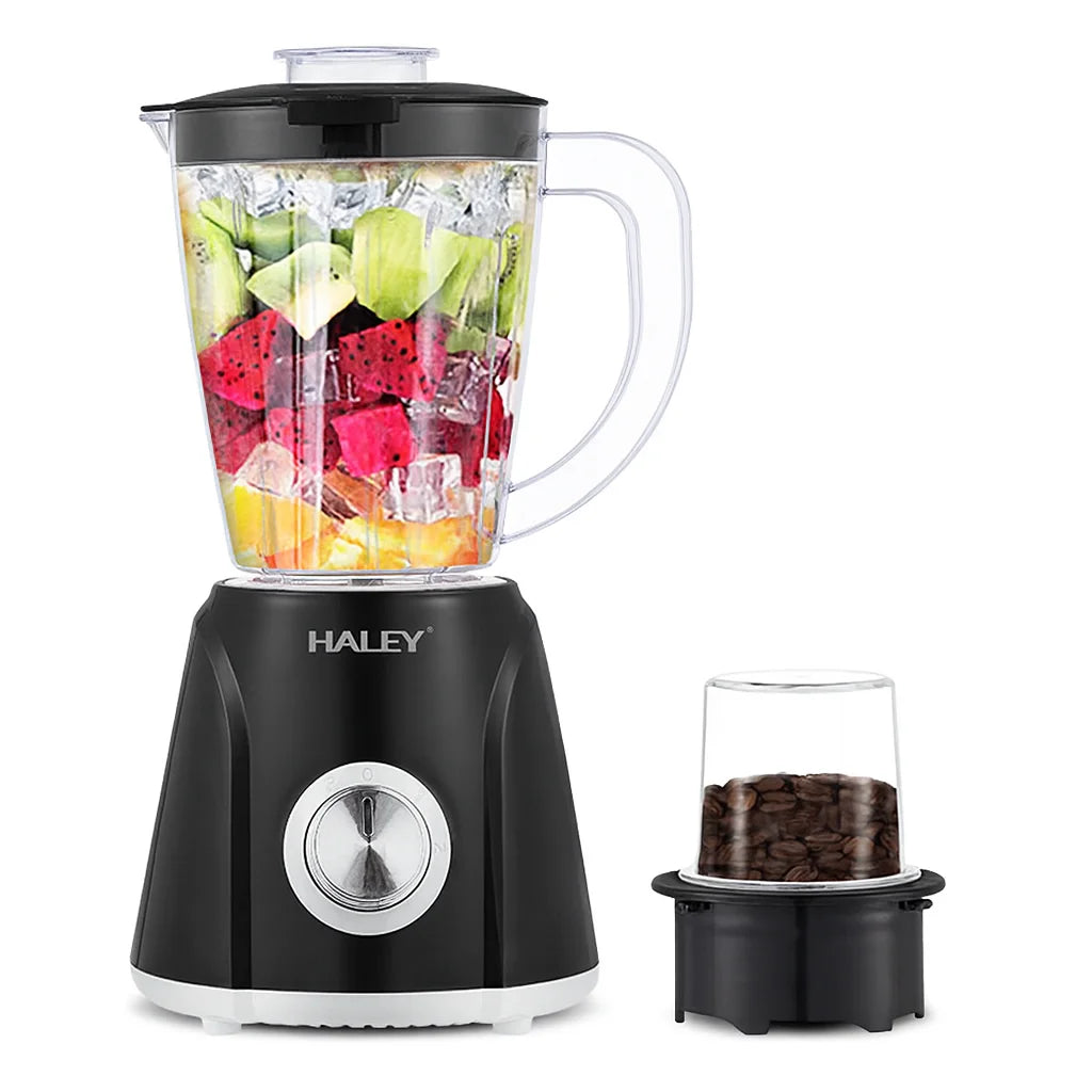 Blender Haley HY-2937 500W, 1.5L, 2-în-1 cu Râșniță – 2 Viteze, Pulse, Zdrobire Gheață