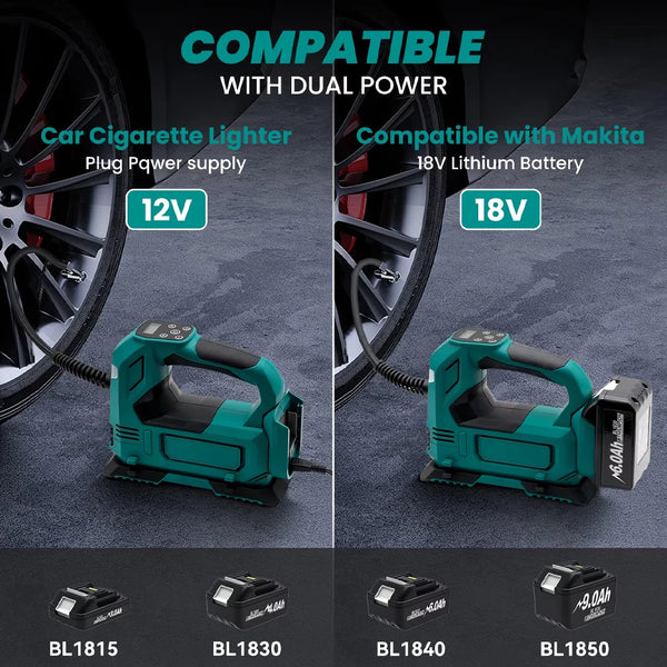 Compresor Auto Profesional cu 2 Acumulatori 48V 4AH, Conector Bricheta Auto