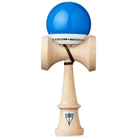 Kendama KROM POP LOL Clear Albastru Închis – Lemn de Fag, Vopsea Sticky KROM LOL, Formă Bunnifer | Model Performanță