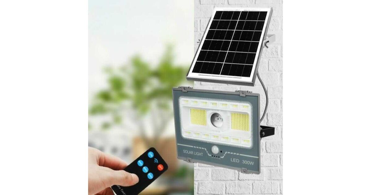 Lampă Solară 300W cu Senzor de Mișcare și Telecomandă