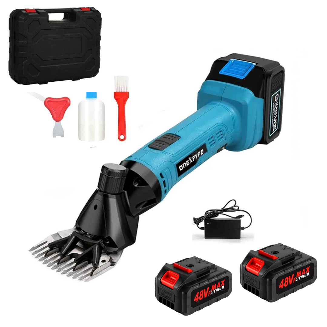 Masina de Tuns Oi Profesionala cu 2 Acumulatori 48V  750W, 6 Viteze, Kit Complet