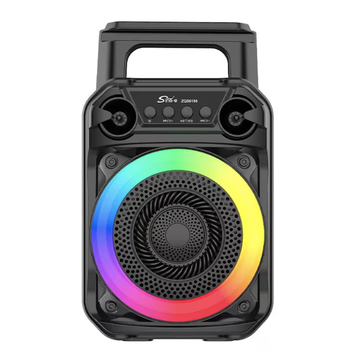 Boxă Portabilă Bluetooth ZQS 6166, Difuzor 6.5 Inch, LED RGB, Radio FM, USB/AUX